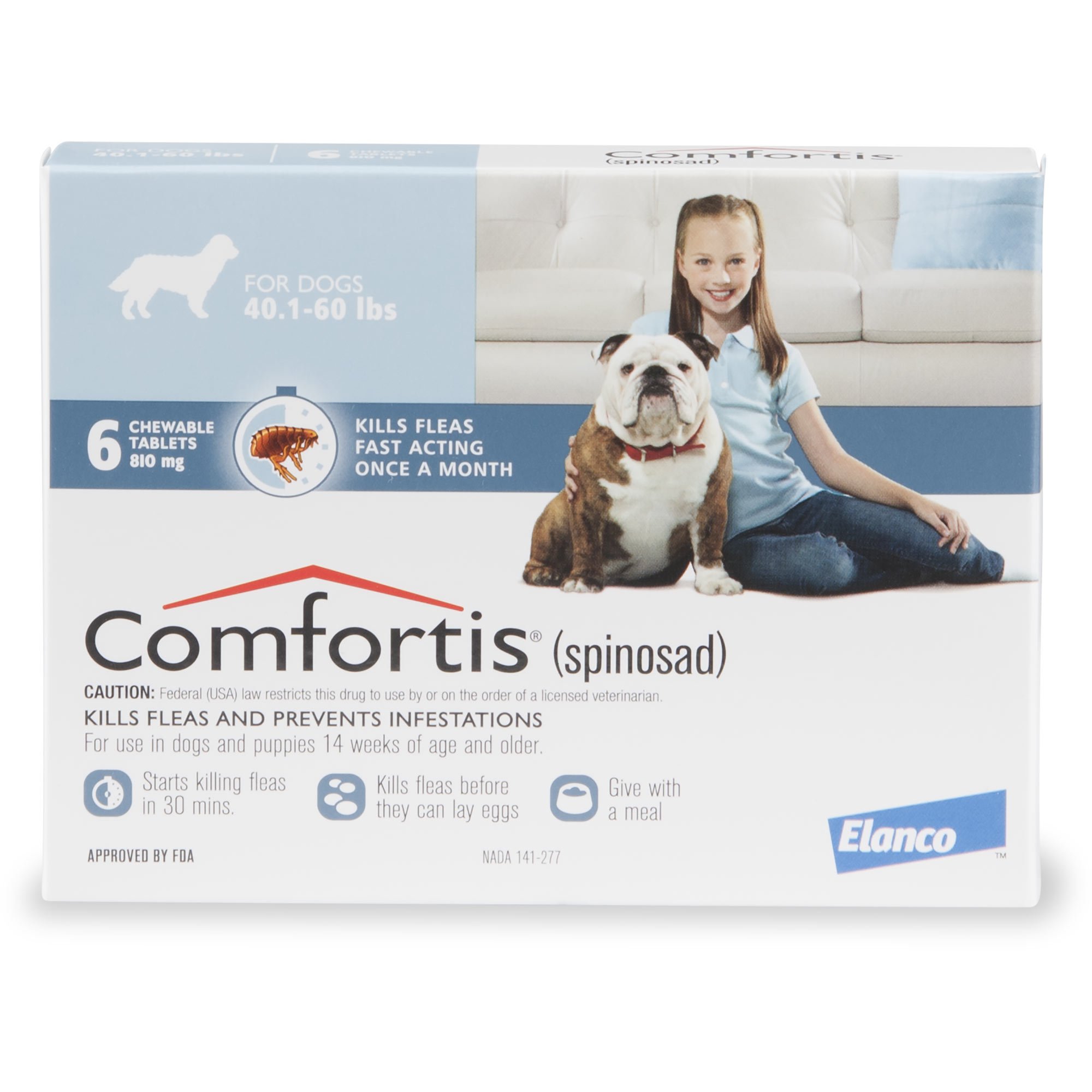 Comfortis Chewable Tablets For Dogs 40 1 To 60 Lbs 6 Pack Petco