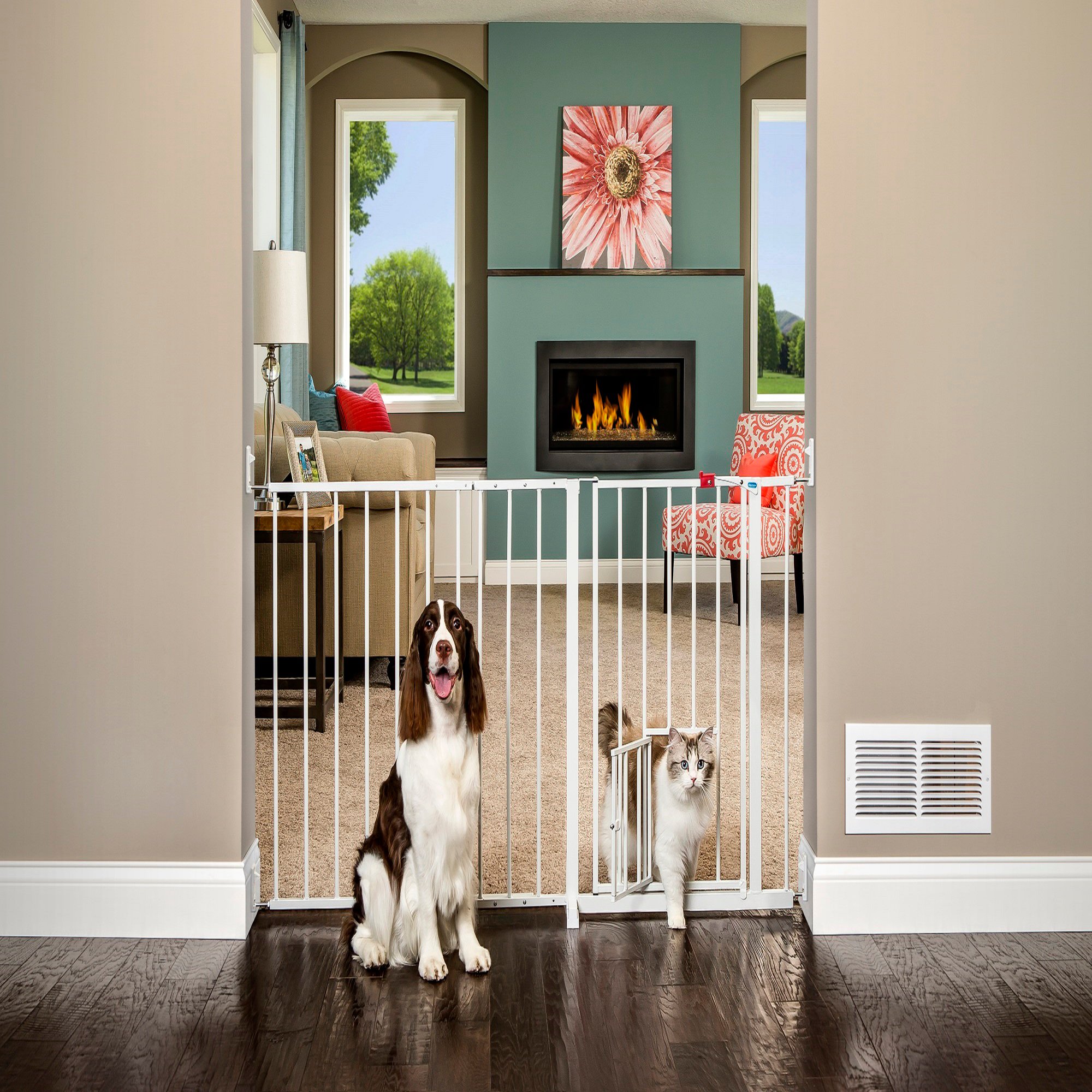 Carlson Pet Products Maxi Gate With Pet Door 59 L X 2 W X 30 H