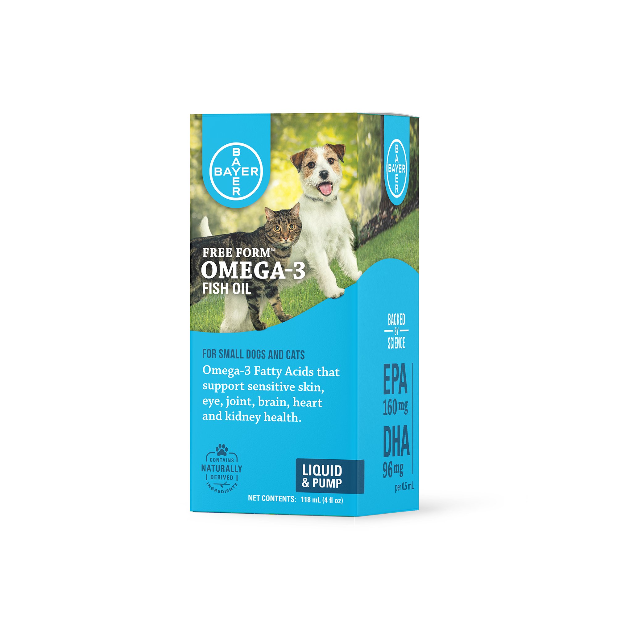 Bayer Free Form Liquid Omega-3 Fish Oil Liquid Pump Supplement for Small Dogs and Cats | Petco