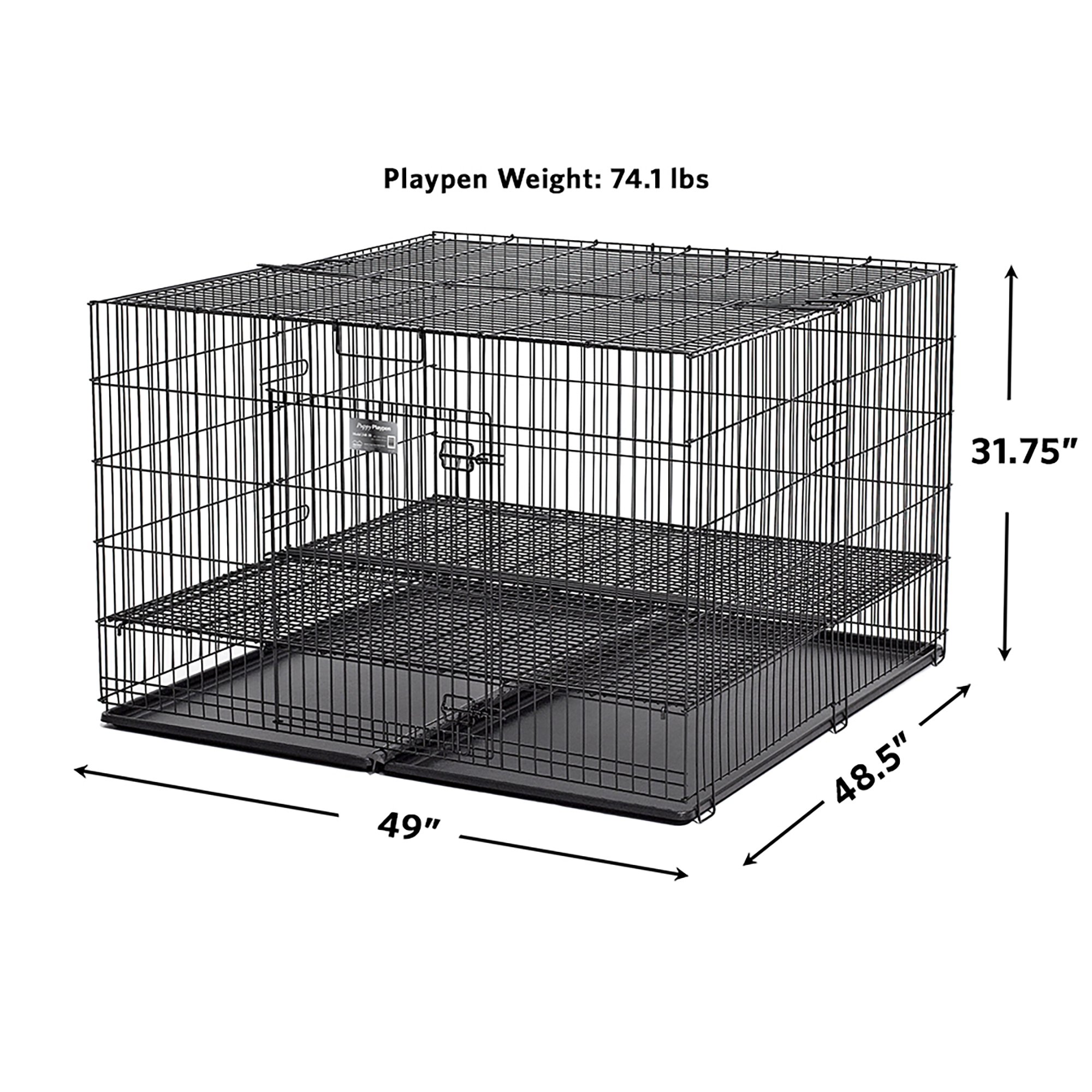 Midwest Homes For Puppy Playpen With 1 2 Floor Grid 48 L X 47 W X 31 5 H