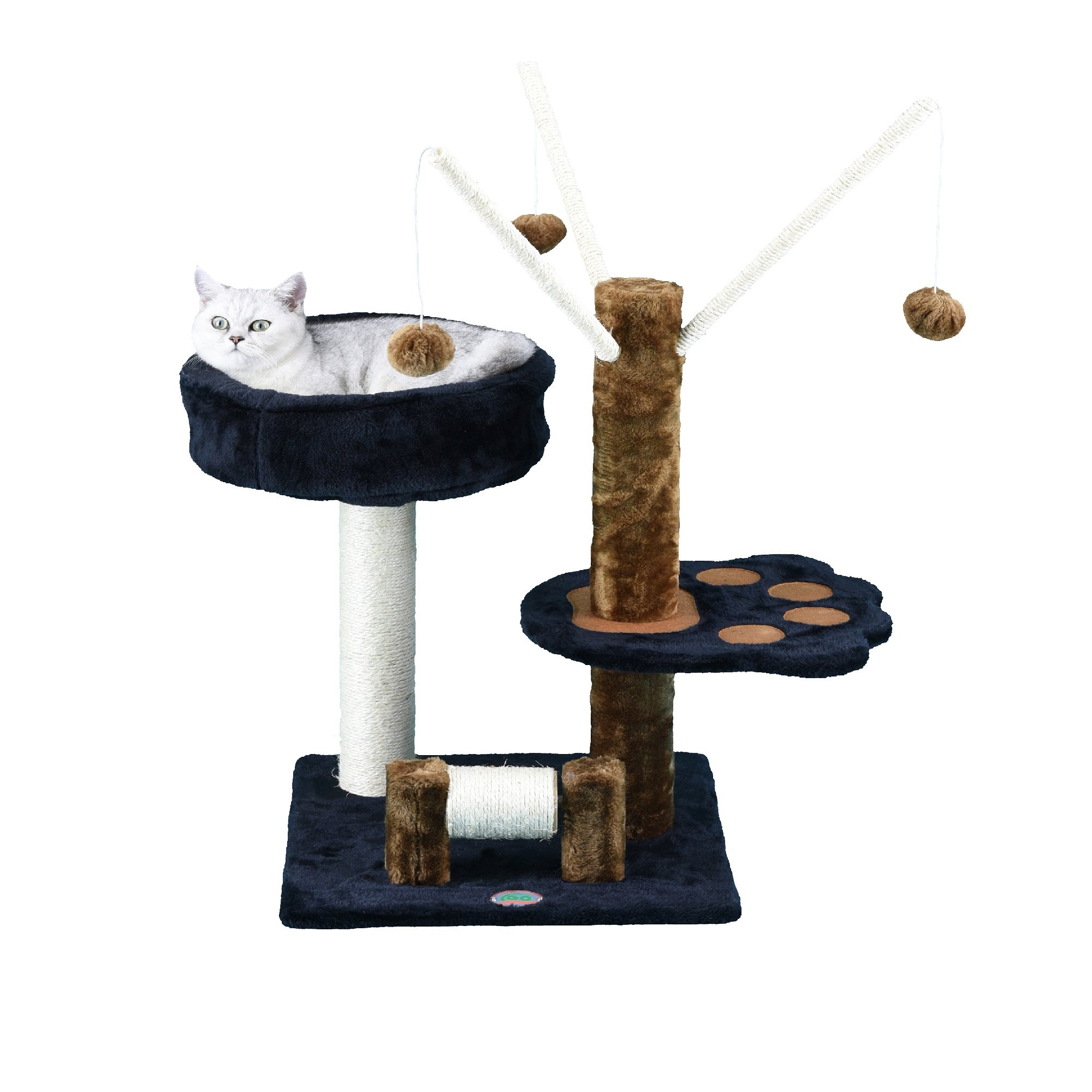 Go Pet Club Beige And Black 32 Cat Tree With Rotating Front Post