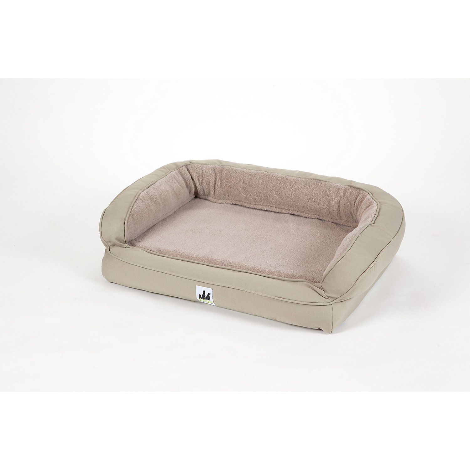 3 Dog EZ Wash Fleece Bolster Silver Dog Bed