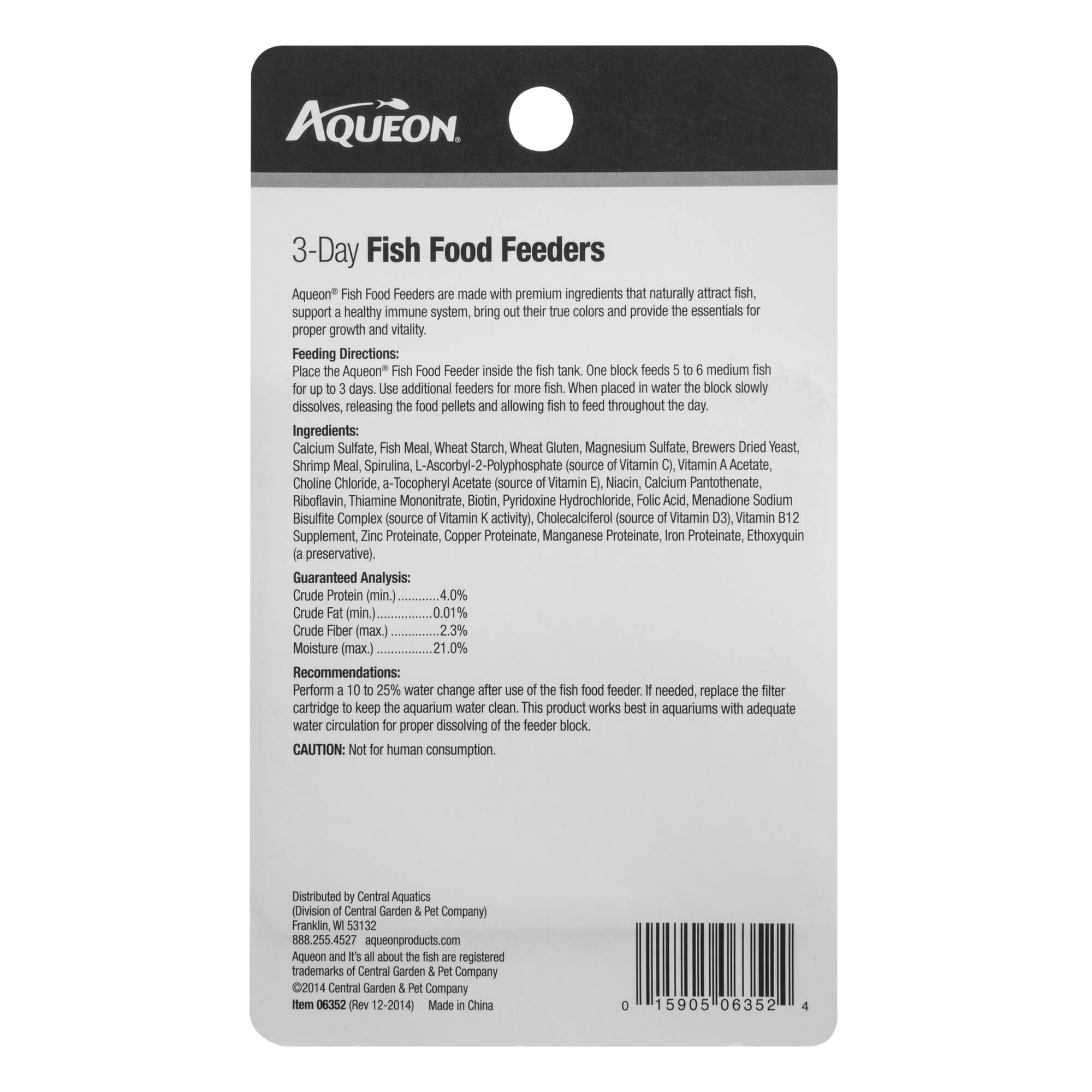 Aqueon 3 Day Fish Food Feeder 0 85 Oz Pack Of 4 Petco