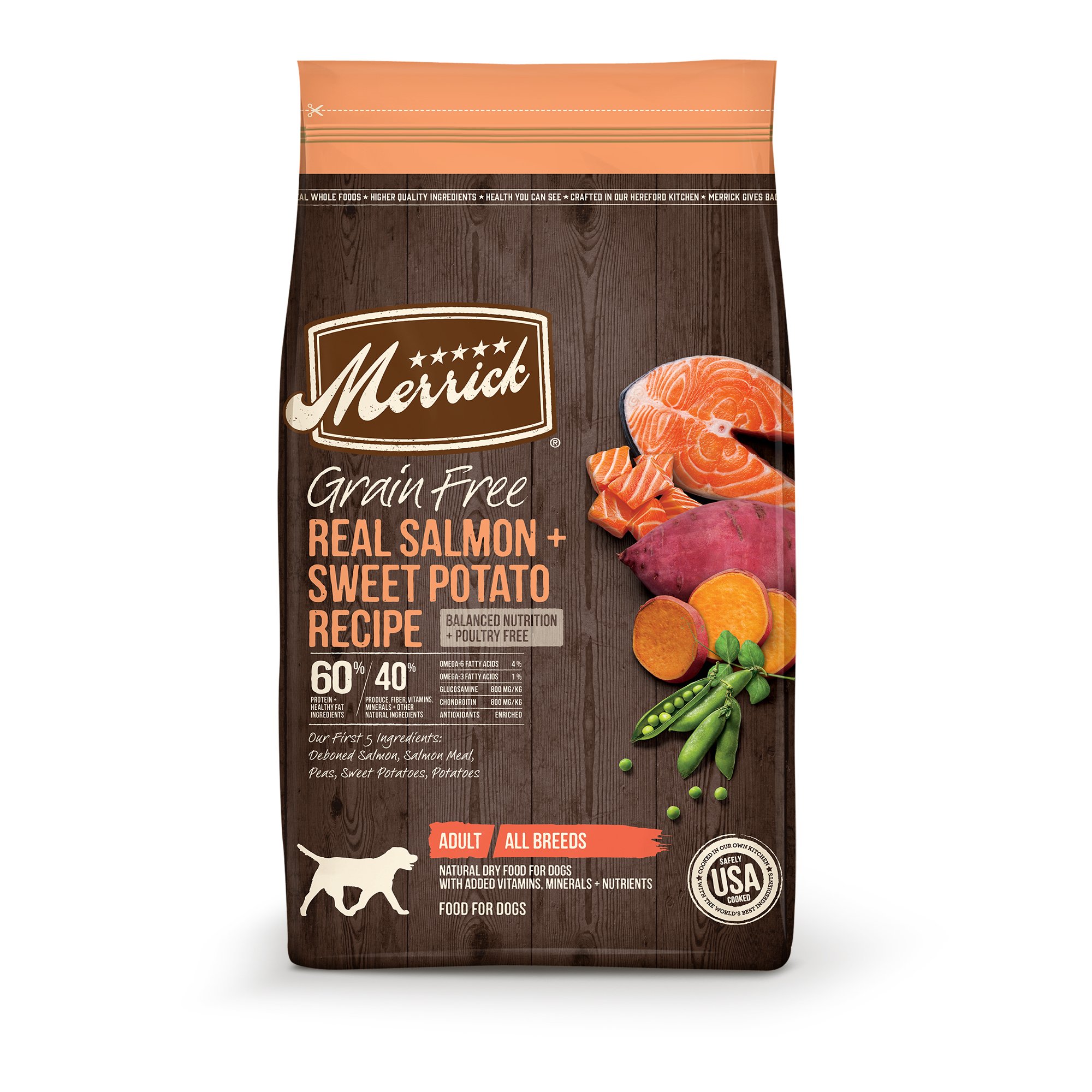 Merrick Grain Free Real Salmon Sweet Potato Dry Dog Food 25 Lbs