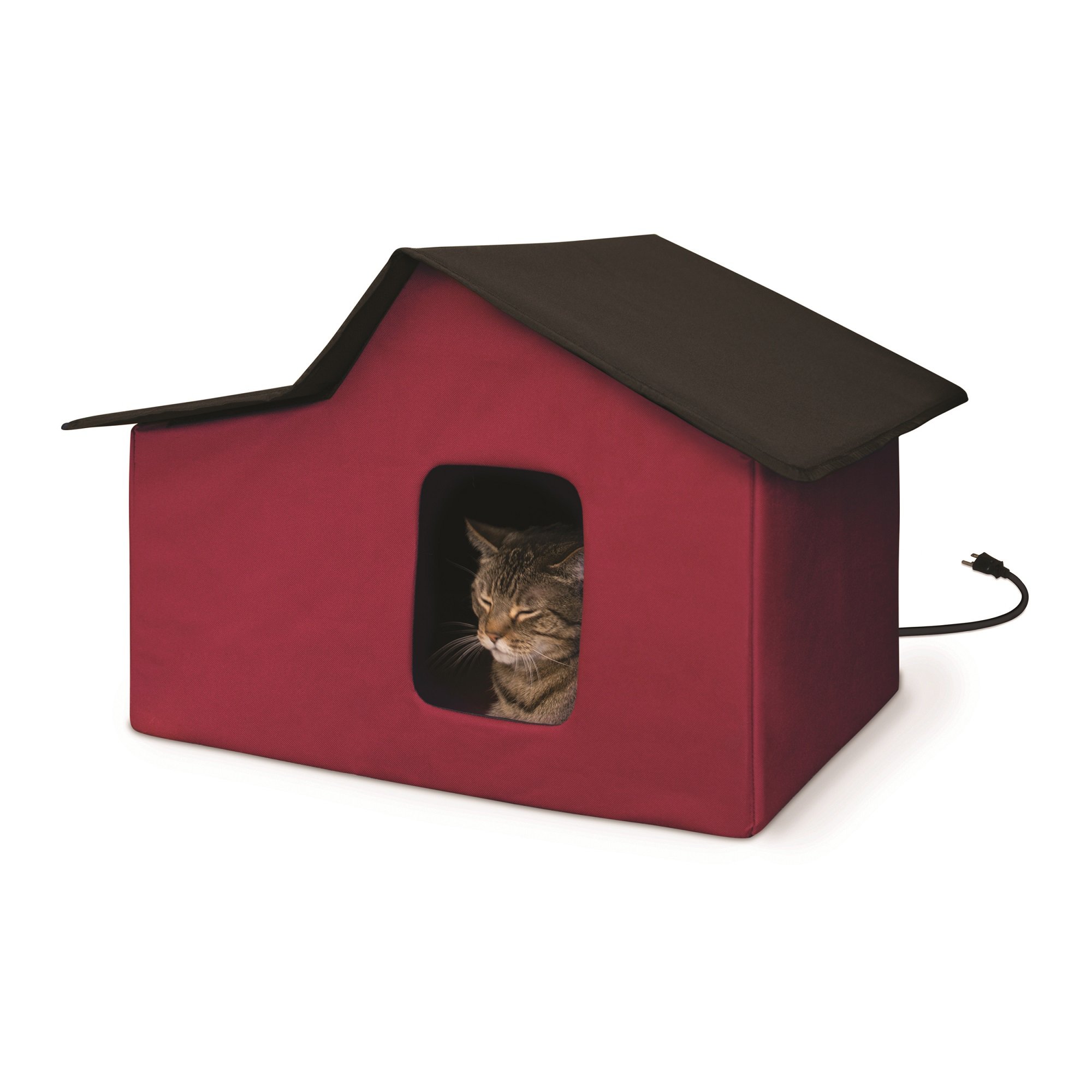 K H Creative Solutions Red Outdoor Heated Multi Kitty Home Barn