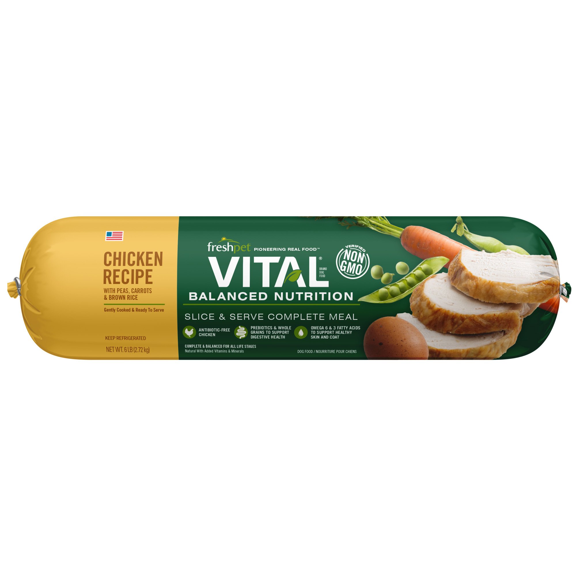 Freshpet Vital Balanced Nutrition Chicken and Whole Grain Fresh Dog Food