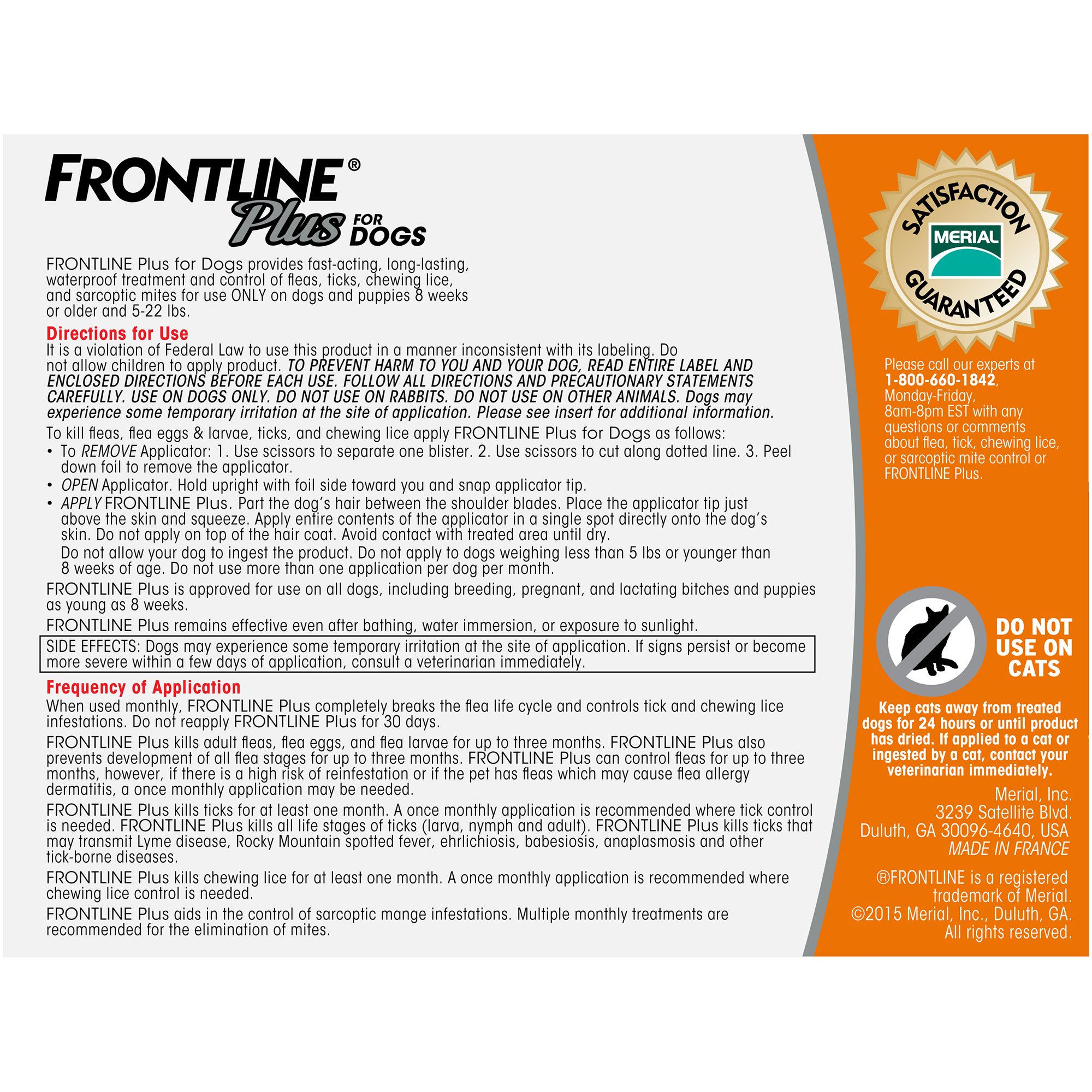 frontline plus for dogs orange
