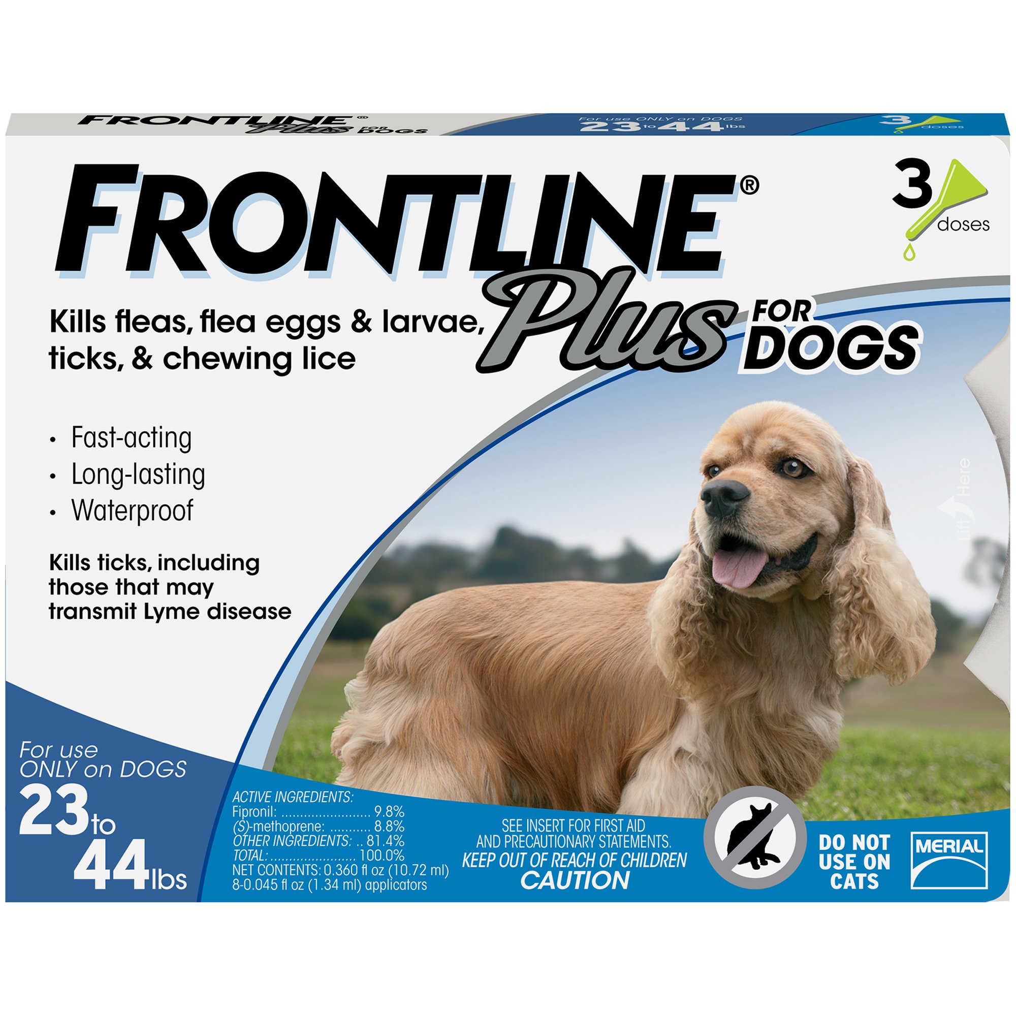 FRONTLINE Plus for Dogs Blue, For Dogs 23 to 44 lbs.